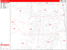 South Jordan Digital Map Red Line Style